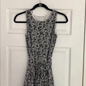 Gap Floral Dress With Waist Tie and Zip